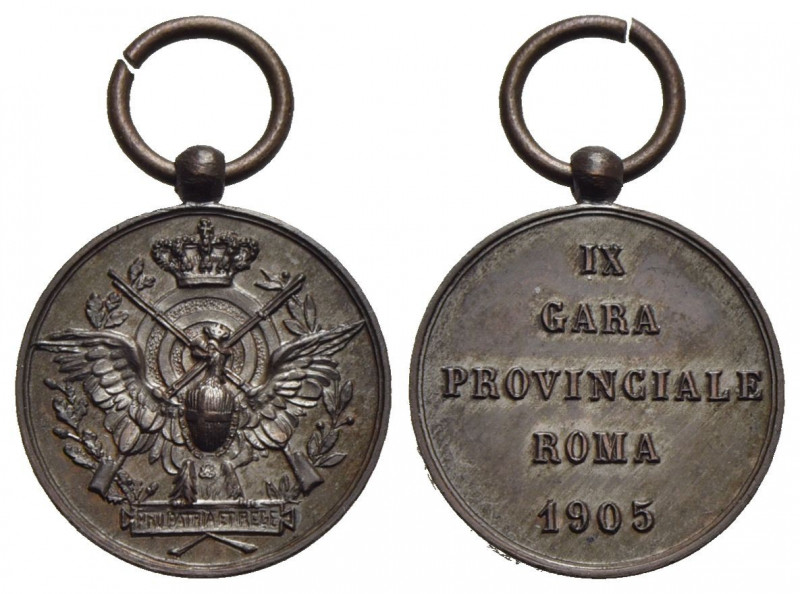 SAVOIA. Vittorio Emanuele III (1900-1943) Medaglia 1905 con appiccagnolo e anell...