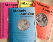 AA. VV. Monete Antiche, lotto di 4 riviste (Anno I n 5, Anno II n 10, 11, Anno III n 16). Buona conservazione