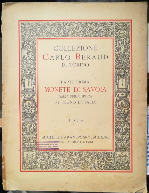 BARANOWSKY Michele – Milano, 16-17 giugno 1930. Collezione Carlo BERAUD di Torin...