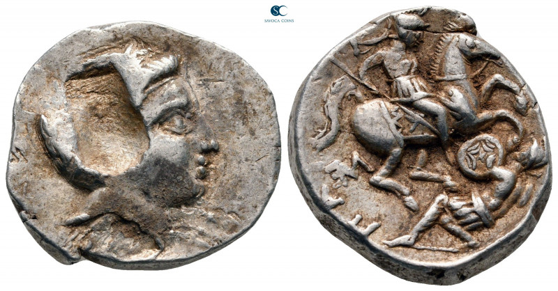Kings of Paeonia. Astibos or Damastion mint. Patraos circa 335-315 BC. 
Tetradr...