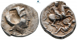 Kings of Paeonia. Astibos or Damastion mint. Patraos circa 335-315 BC. Tetradrachm AR