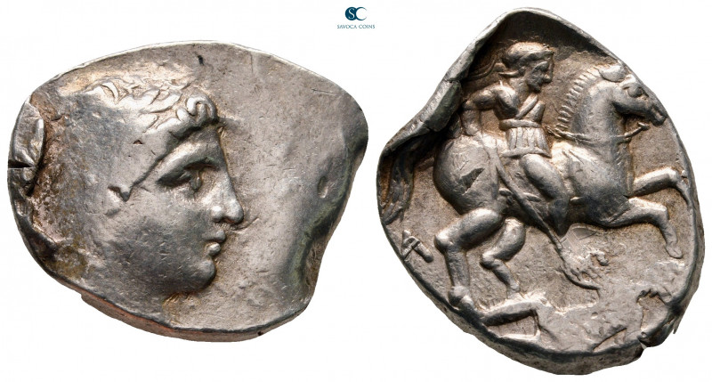 Kings of Paeonia. Astibos or Damastion mint. Patraos circa 335-315 BC. 
Tetradr...