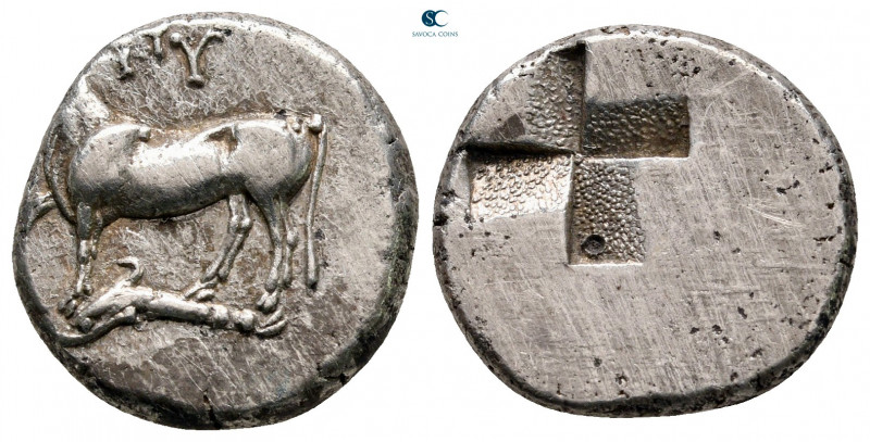 Thrace. Byzantion circa 340-320 BC. 
Siglos AR

16 mm, 5,27 g

ΠΥ, bull sta...