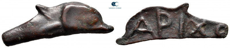 Scythia. Olbia circa 525-410 BC. 
Cast Dolphin Æ

35 mm, 2,39 g

Blank, wit...