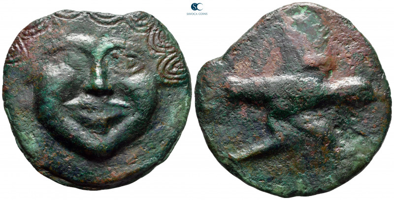 Scythia. Olbia circa 437-410 BC. 
Cast coinage Æ

69 mm, 118,62 g

Facing g...