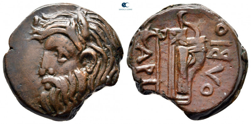 Scythia. Olbia circa 300-275 BC. 
Bronze Æ

23 mm, 8,71 g

Horned head of B...
