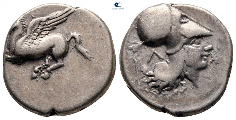 Akarnania. Leukas circa 320-280 BC. 
Stater AR

21 mm, 8,54 g

Pegasos flyi...