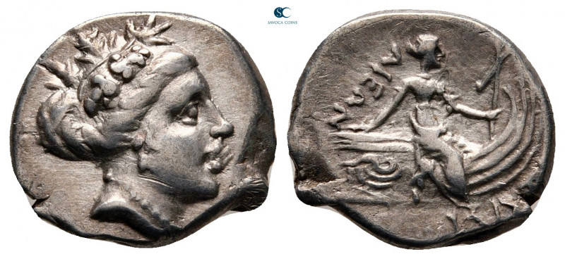 Euboea. Histiaia circa 338-304 BC. 
Tetrobol AR

14 mm, 1,84 g

Head of His...