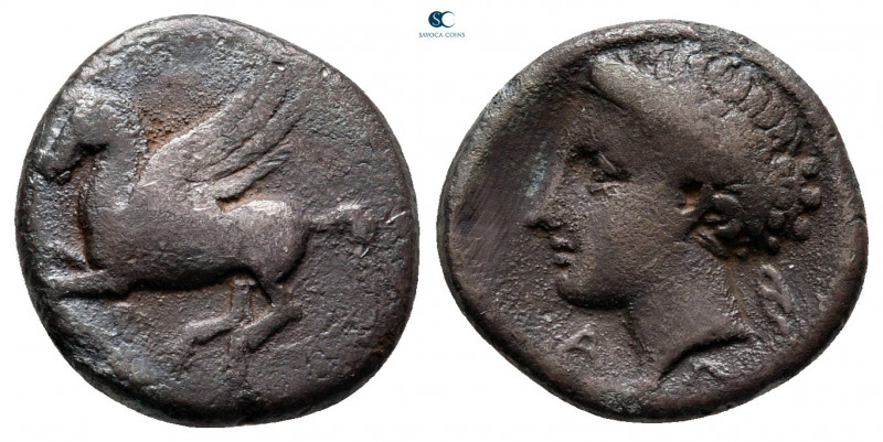 Corinthia. Corinth circa 345-307 BC. 
Drachm AR

14 mm, 2,38 g

Pegasos fly...
