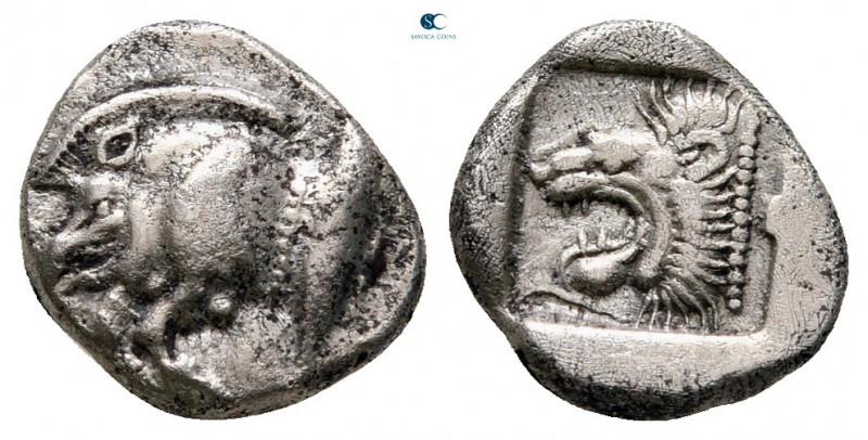 Mysia. Kyzikos circa 480 BC. 
Diobol AR

11 mm, 1,18 g

Forepart of boar le...