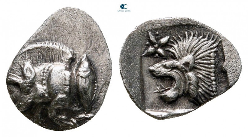 Mysia. Kyzikos circa 480-450 BC. 
Hemiobol AR

10 mm, 0,42 g

Forepart of a...