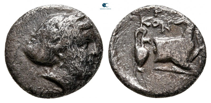 Mysia. Prokonnesos circa 400-350 BC. 
Diobol AR

11 mm, 1,17 g

Female head...