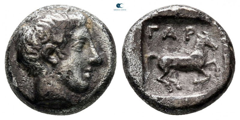 Troas. Gargara circa 450-400 BC. 
Tetrobol AR

10 mm, 1,81 g

Bare male hea...