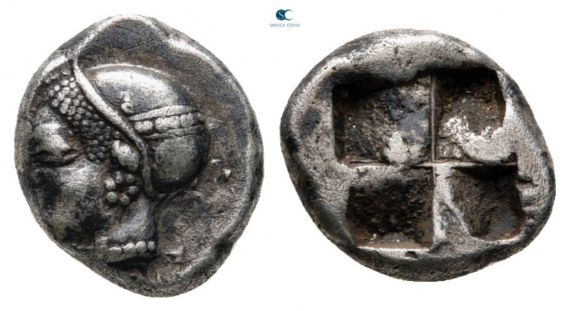 Ionia. Phokaia circa 521-478 BC. 
Diobol AR

10 mm, 1,32 g

Head of a nymph...