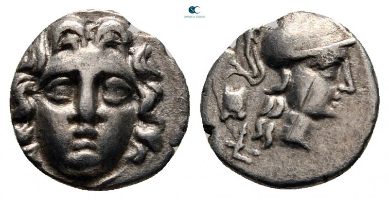 Pisidia. Selge circa 250-190 BC. 
Obol AR

10 mm, 0,78 g

Facing gorgoneion...