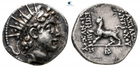 Seleukid Kingdom. Apameia on the Axios . Antiochos VI Dionysos 144-142 BC. Hemidrachm AR