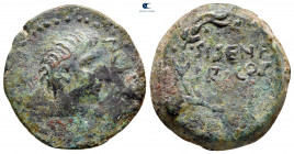 Sicily. Uncertain mint. Augustus 27 BC-AD 14. Sisenna, proconsul, and Statius Flaccus and P. Cotta Ba–, duoviri. Bronze Æ