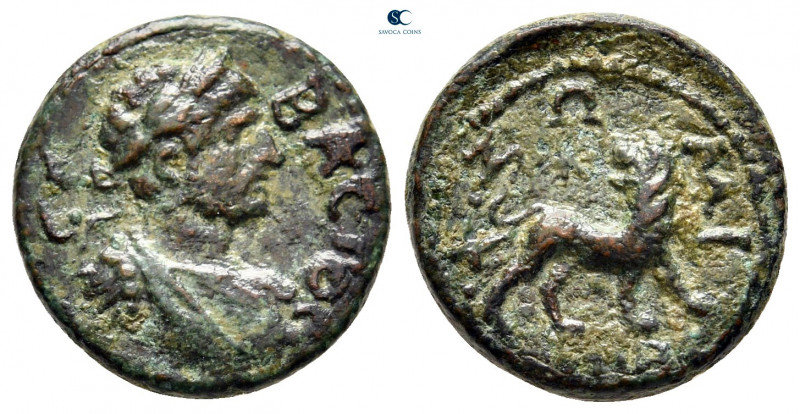 Ionia. Miletos. Hadrian AD 117-138. Fl. Zo-, magistrate
Bronze Æ

16 mm, 2,95...
