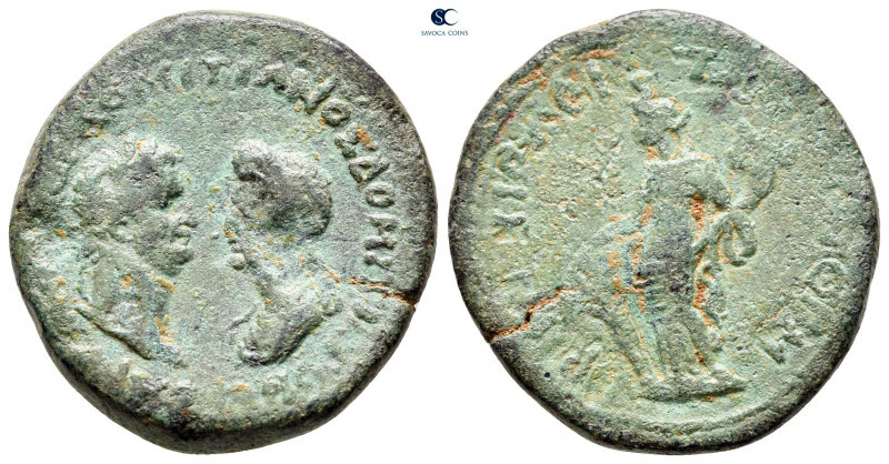 Cilicia. Eirenopolis - Neronias. Domitian with Domitia AD 81-96. Dated Civic Yea...