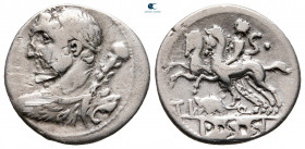 Ti. Quinctius 112-111 BC. Rome. Denarius AR