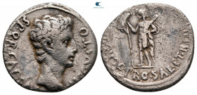 Augustus 27 BC-AD 14. Colonia Patricia. Denarius AR