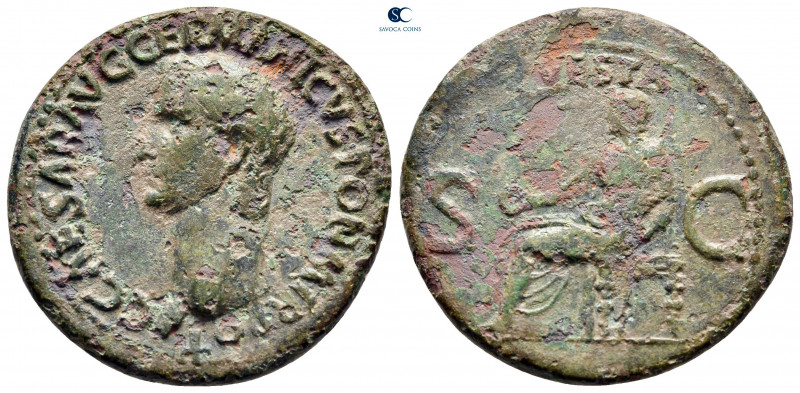 Caligula AD 37-41. Struck AD 37-38. Rome
As Æ

29 mm, 10,52 g

C CAESAR AVG...
