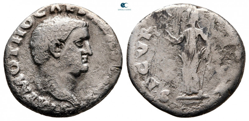 Otho AD 69. Rome
Denarius AR

18 mm, 2,92 g

IMP M OTHO CAESAR AVG TR P, ba...