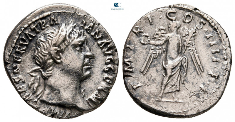 Trajan AD 98-117. Rome
Denarius AR

19 mm, 3,07 g

IMP CAES NERVA TRAIAN AV...