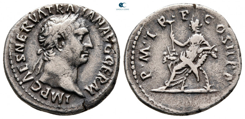 Trajan AD 98-117. Rome
Denarius AR

19 mm, 3,45 g

IMP CAES NERVA TRAIAN AV...