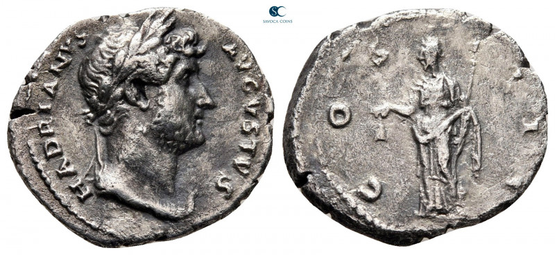 Hadrian AD 117-138. Rome
Denarius AR

19 mm, 2,25 g

HADRIANVS AVGVSTVS, la...