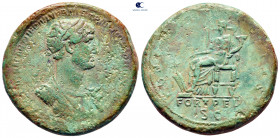 Hadrian AD 117-138. Struck AD 117. Rome. Sestertius Æ