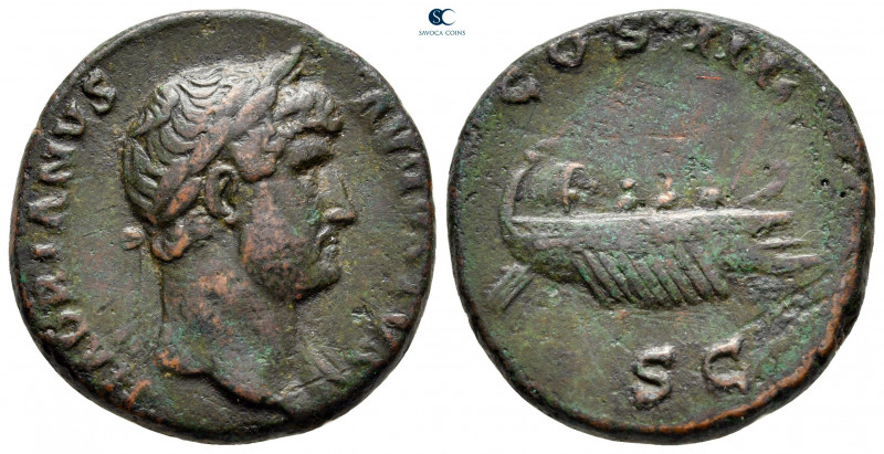 Hadrian AD 117-138. Rome
As Æ

26 mm, 9,55 g

HADRIANVS AVGVSTVS, laureate ...