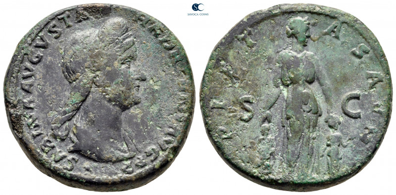 Sabina. Augusta AD 128-137. Rome
Sestertius Æ

32 mm, 24,68 g

SABINA AVGVS...