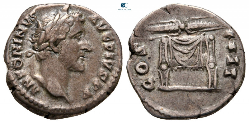 Antoninus Pius AD 138-161. Rome
Denarius AR

17 mm, 3,28 g

ANTONINVS AVG P...