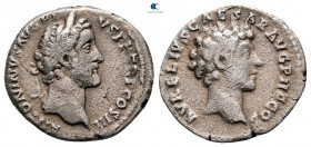 Antoninus Pius with Marcus Aurelius, as Caesar AD 138-161. Rome. Denarius AR