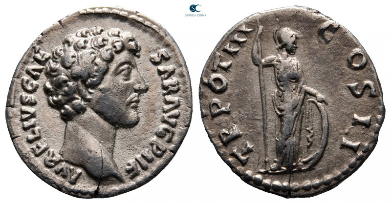 Marcus Aurelius, as Caesar AD 139-161. Struck AD 148-149. Rome
Denarius AR

1...