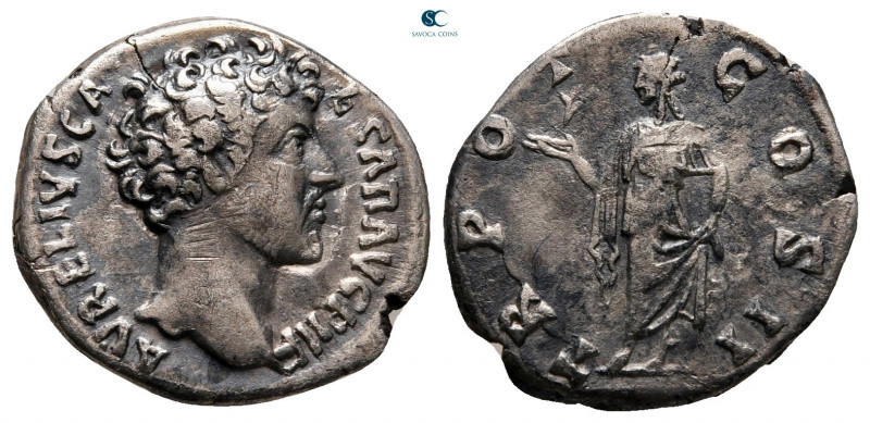 Marcus Aurelius, as Caesar AD 139-161. Struck AD 146-147. Rome
Denarius AR

1...