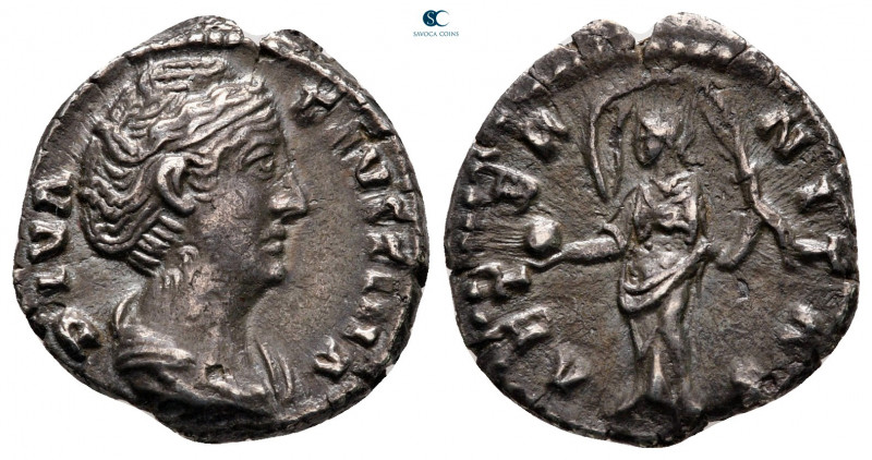 Diva Faustina I AD 140-141. Rome
Denarius AR

16 mm, 2,77 g

DIVA FAVSTINA,...