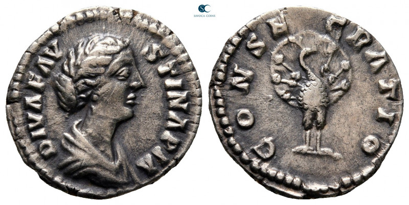 Diva Faustina II AD 175-176. Rome
Denarius AR

18 mm, 3,39 g

DIVA FAVSTINA...