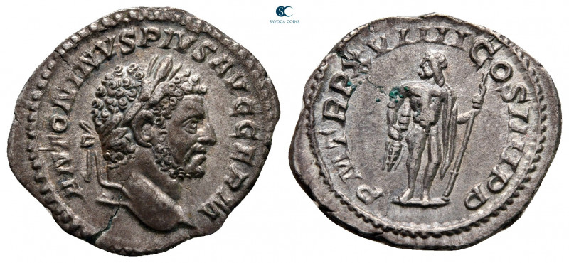 Caracalla AD 198-217. Rome
Denarius AR

19 mm, 2,82 g

ANTONINVS PIVS AVG G...