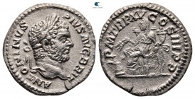 Caracalla AD 198-217. Struck AD 212. Rome. Denarius AR