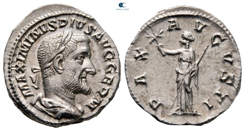 Maximinus I Thrax AD 235-238. Rome
Denarius AR

19 mm, 3,68 g

MAXIMINVS PI...