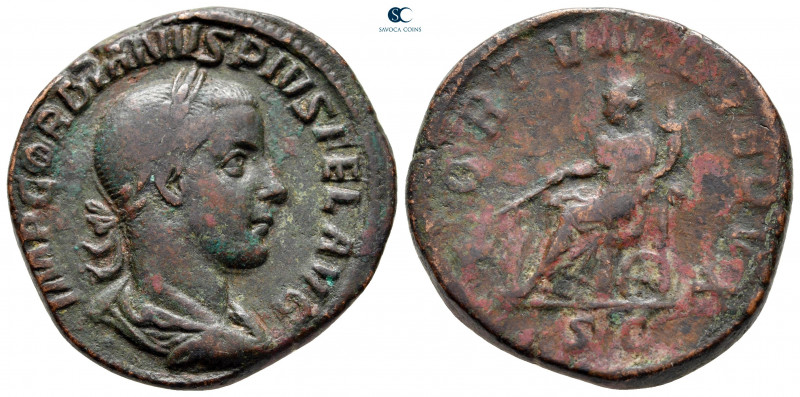 Gordian III AD 238-244. Rome
Sestertius Æ

30 mm, 19,70 g

IMP GORDIANVS PI...