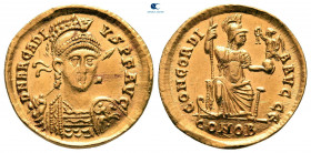 Arcadius AD 383-408. Struck AD 395-402. Constantinople. 5th officina. Solidus AV