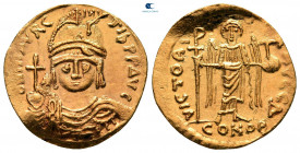 Maurice Tiberius AD 582-602. Constantinople. 4th officina. Solidus AV