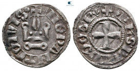 Philippe de Taranto AD 1307-1313. Lepanto (modern Nafpaktos). Denier Tournois BI. Variety 2a, ii