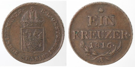 Austria. Francesco II. 1792-1835. kreuzer 1816 A. Ae. Zecca Vienna.