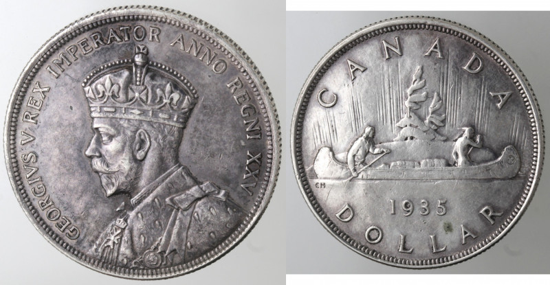 Monete Estere. Canada. George V. 1910-1936. Dollaro 1935. Ag 800. Km. 30. Peso g...