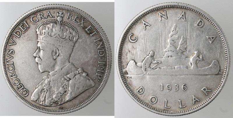 Monete Estere. Canada. George V. 1910-1936. Dollaro 1936. Ag 800. Km 31. Peso gr...