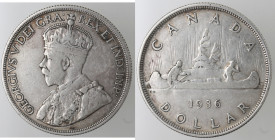 Canada. George V. 1910-1936. Dollaro 1936. Ag.